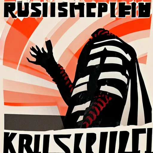 Prompt: Freddy Krueger Russian propaganda poster