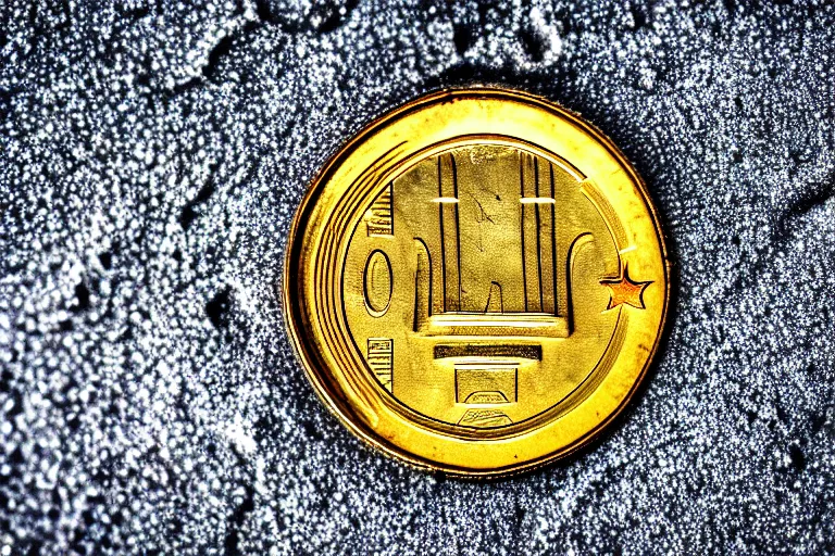 Image similar to a macro shot of a one euro coin