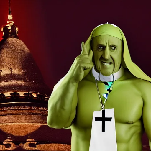 Image similar to hulk hogan as the new pope, dslr photo