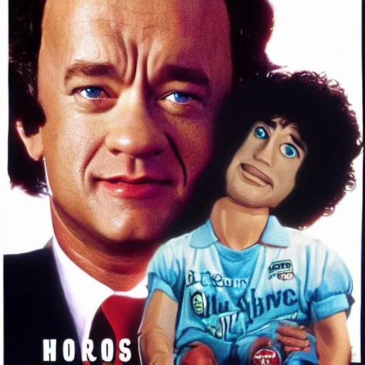 Prompt: a 8 0's movie poster with tom hanks