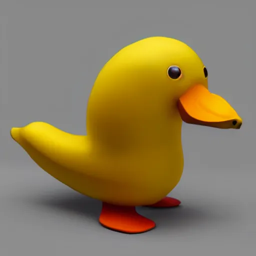 Prompt: banana duck 8k high resolution, super detailed peeled banana with duck beak and small dot eyes.