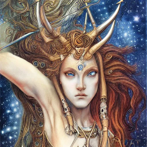 Image similar to detailed and sharp sagittarius artistic zodiac artwork, mystic style, detailed, 8 k, detailed, symmetrical, by brian froud