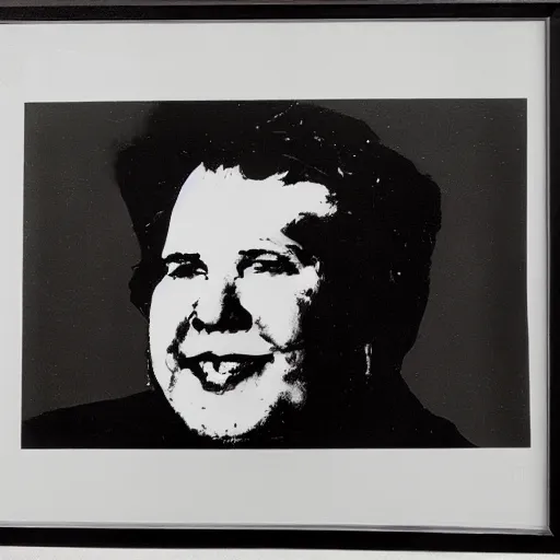 Image similar to portrait of fat man by andy warhol