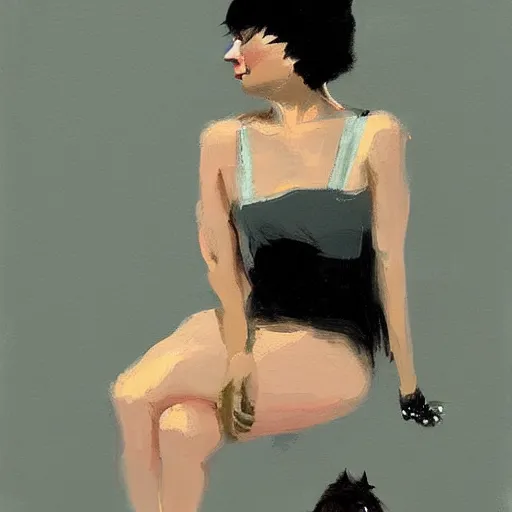 Image similar to hedgehog lady in the style of michael carson