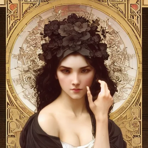 Image similar to beautiful woman with a skull for a face, intricate, art by artgerm and greg rutkowski and alphonse mucha and william - adolphe bouguereau, high detailed, 4 k,