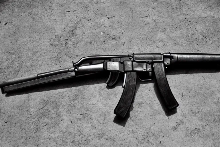 Prompt: ak - 4 7, professional photography, 3 5 mm film