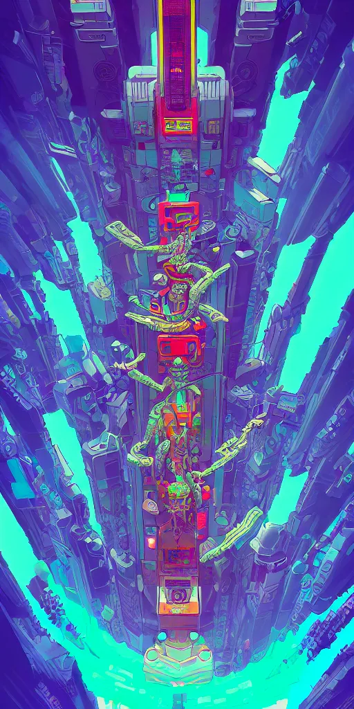 Image similar to A beautiful painting of quetzalcoatl in cyberpunk gotic style, pixelart by Studio Ghibli and Moebius, octane render, zbrush, extremely detailed, pastel colors, trending on artstation