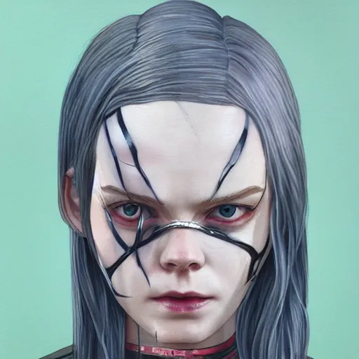 Image similar to Elle Fanning as Psycho Mantis picture by Sachin Teng, asymmetrical, dark vibes, Realistic Painting , Organic painting, Matte Painting, geometric shapes, hard edges, graffiti, street art:2 by Sachin Teng:4