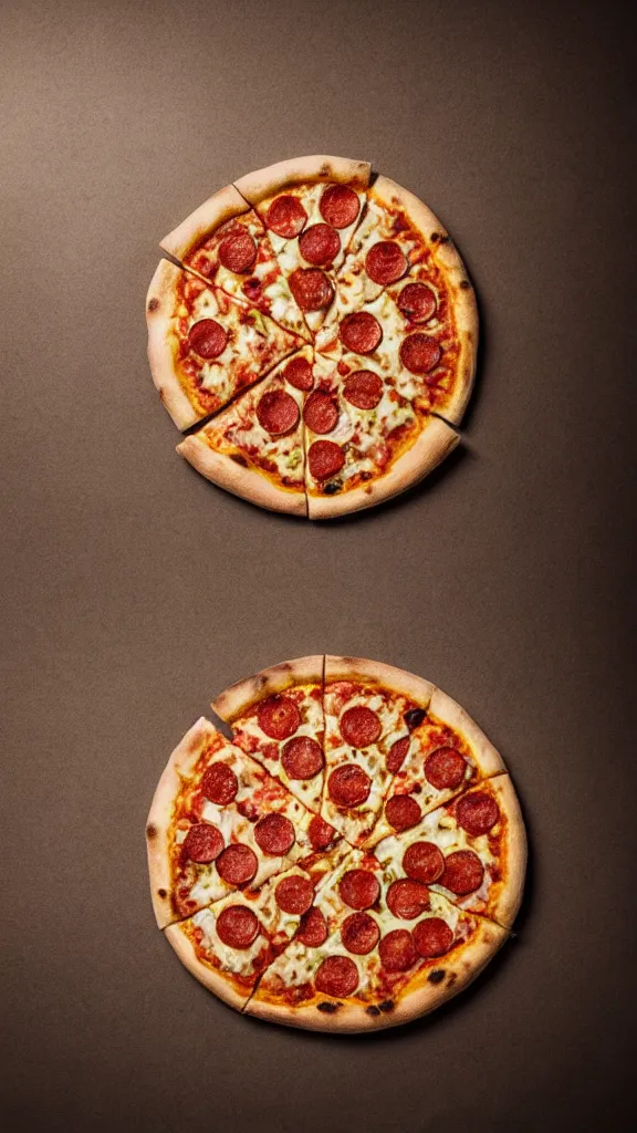 Prompt: A pizza with a city on top of it, food photography, studio lighting ƒ1.8, 35mm
