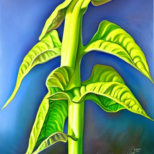 Image similar to realistic painting of a brugmansia suaveolens flower