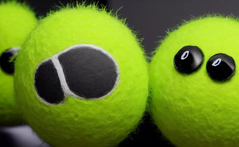 Image similar to tennis ball monster, tennis ball monster highly detailed, extremely high quality, hd, 4 k, 8 k, professional photographer, 4 0 mp, lifelike, top - rated, award winning, cinematic, realistic, detailed lighting, detailed shadows, sharp, no blur, edited, corrected, trending