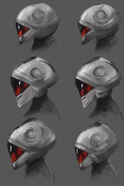Image similar to sci - fi helmet concept by steve wang, concept sketches, rejected concepts, digital painting, highly detailed, artstation, sharp focus