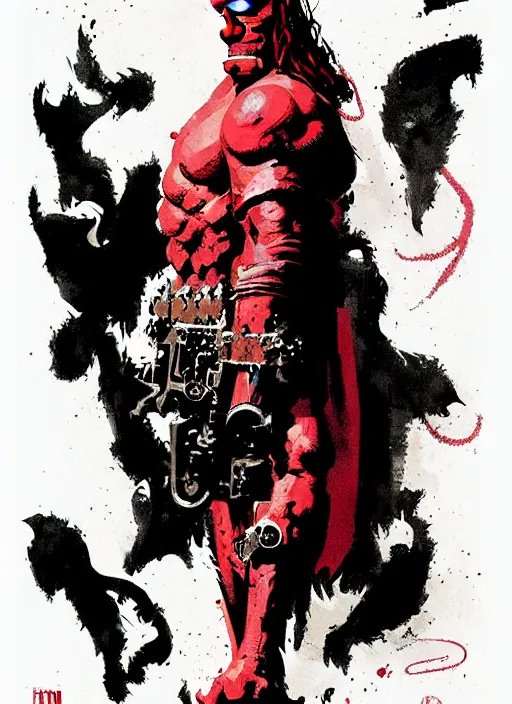 Image similar to hellboy poster by bill sienkiewicz