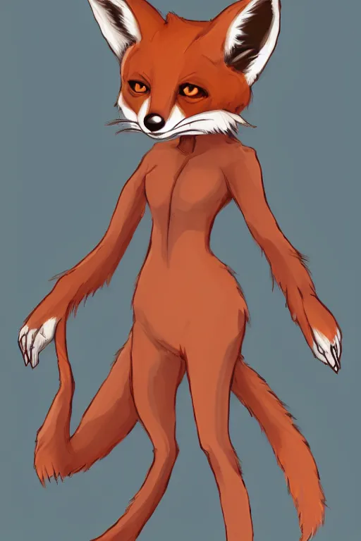 Image similar to an anthropomorphic fox, fursona!!!! trending on furaffinity, by kawacy, trending on artstation
