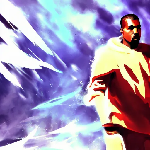 Image similar to Kanye West, League of Legends amazing splashscreen artwork, splash art, hd wallpaper, artstation