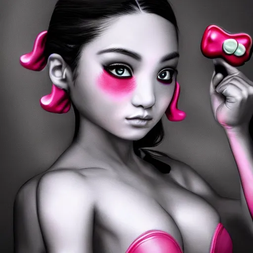 Image similar to Muscular Hello Kitty potrait, Photorealistic, hyperdetalied, 8K, HD, ArtStation,