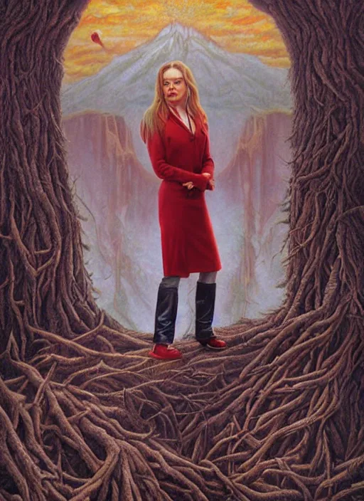 Image similar to twin peaks movie poster art by mark garro