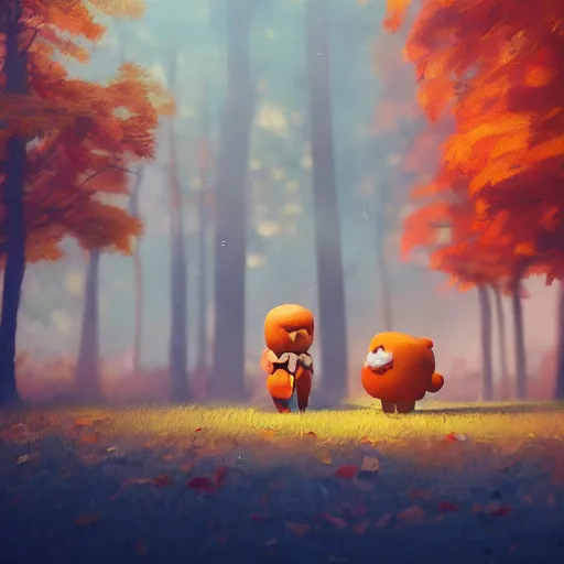 Image similar to 🍂 cute, illustration, digital art, inspired by fall guys game, by greg rutkowski, sharp, masterpiece, highly detailed, photorealistic, octane render, 8 k, unreal engine 5, trending on artstation, vivid colors