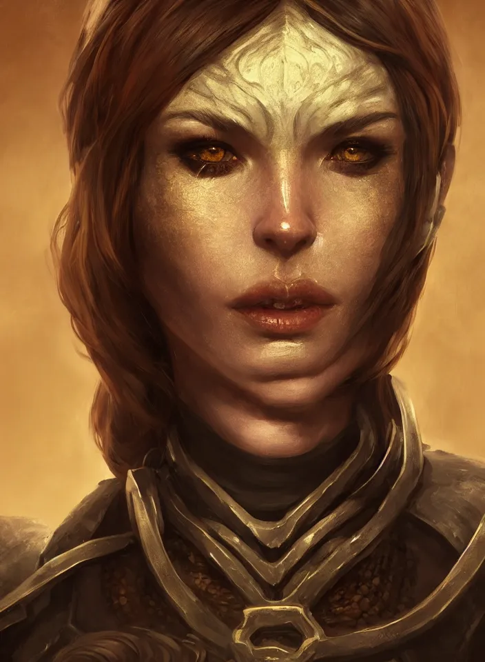 Image similar to a face portrait of a beautiful girl as a rogue from skyrim, fantasy setting, beautiful face, warm colors, soft lighting, atmospheric, cinematic, moody, in the style of diego koi, gina heyer, luiz escanuela, art by alyssa monk, hyperrealism, rule of thirds, golden ratio, oil on canvas, 8 k