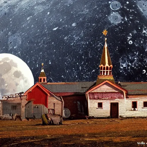 Image similar to russian village on moon