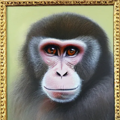 Prompt: a painting by jean - pierre arboleda of a monkey.