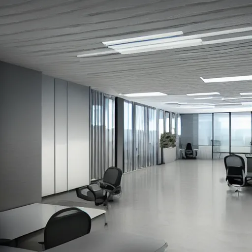 Image similar to detailed modern office space, concept art, fine art, very detailed, very realistic