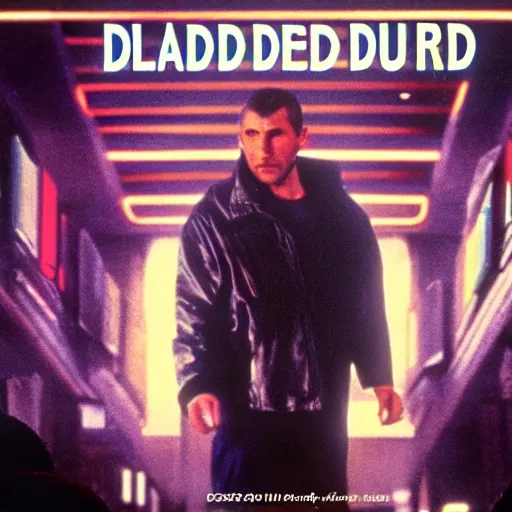 Prompt: bladerunner scene where deckard does standup comedy