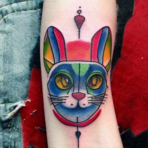 Image similar to clown cat tattoo design