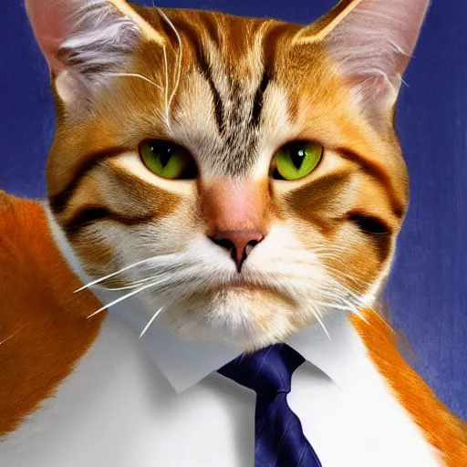 Prompt: mix of donald trump and a cat, portrait, 4 k