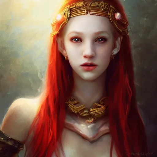 Image similar to A masterpiece portrait of a A albino Greece girl with large nose ring piercings and ruby in her forehead. Goddess of love. trending on artstation, digital art, by Stanley Artgerm Lau, WLOP, Rossdraws, James Jean, Andrei Riabovitchev, Marc Simonetti, Yoshitaka Amano