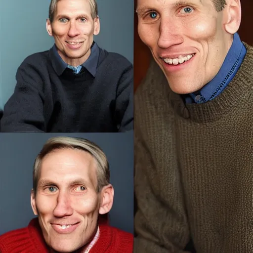 Image similar to A photograph of middle-aged Jerma985 in his fourties with short hair who looks like Jerma985 wearing a sweater in the 2010s, Jerma985, looks like Jerma985, taken in the late 2010s, taken on a 2010s Camera, realistic, hyperrealistic, very realistic, highly detailed, very detailed, extremely detailed, detailed, digital art, trending on artstation, headshot and bodyshot, detailed face, very detailed face