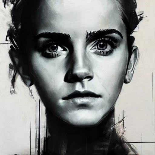 Image similar to portrait of emma watson, artwork by guy denning and charlie bowater,