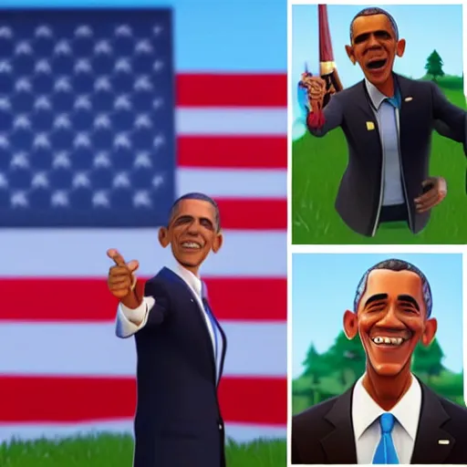 Image similar to Obama in Fortnite