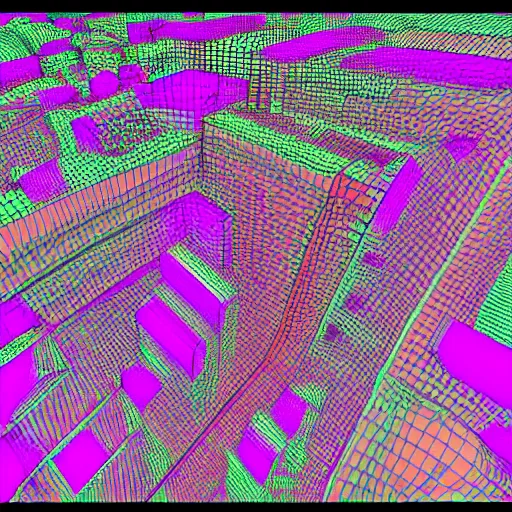 Prompt: 3 d point cloud data visualization clustered by colour similarity, pastel palette over black background