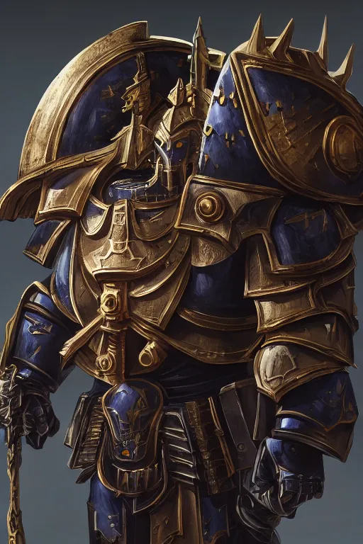 Image similar to armor portrait heros warhammer 4 0 k horus heresy fanart - the primarchs emperor by johannes helgeson animated with vfx concept artist & illustrator global illumination ray tracing hdr fanart arstation zbrush central hardmesh 8 k octane renderer comics stylized