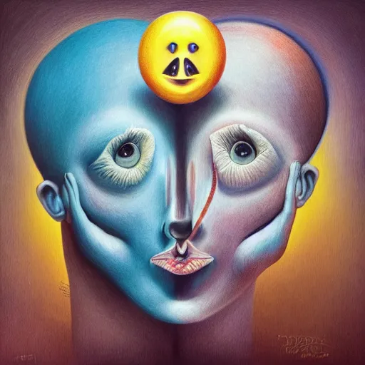 Image similar to the inner critic, emotional highly detailed surrealist art