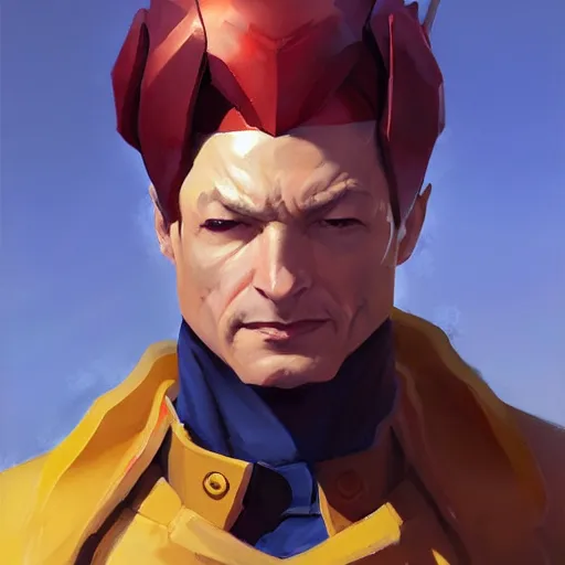 Image similar to Greg Manchess portrait painting of Professor Xavier as Overwatch character, medium shot, asymmetrical, profile picture, Organic Painting, sunny day, Matte Painting, bold shapes, hard edges, street art, trending on artstation, by Huang Guangjian and Gil Elvgren and Sachin Teng