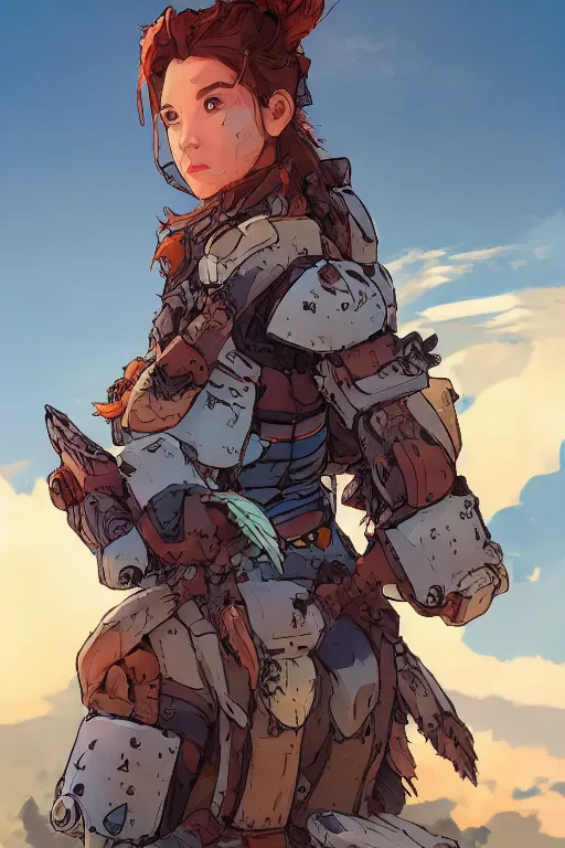 Image similar to combination suit armor aloy horizon forbidden west horizon zero dawn robot ninja mask helmet backpack tribal, art gta 5 comics, official fanart behance hd artstation by jesper ejsing, by rhads, makoto shinkai and lois van baarle, ilya kuvshinov, ossdraws radiating a glowing aura cgi rtx 2 0 2 2