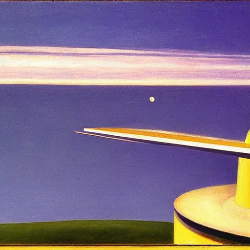 Image similar to spaceship in the sky by Edward Hopper