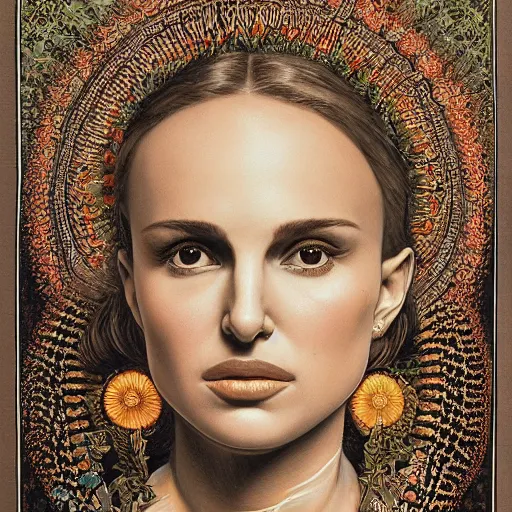 Image similar to portrait of natalie portman by ernst haeckel