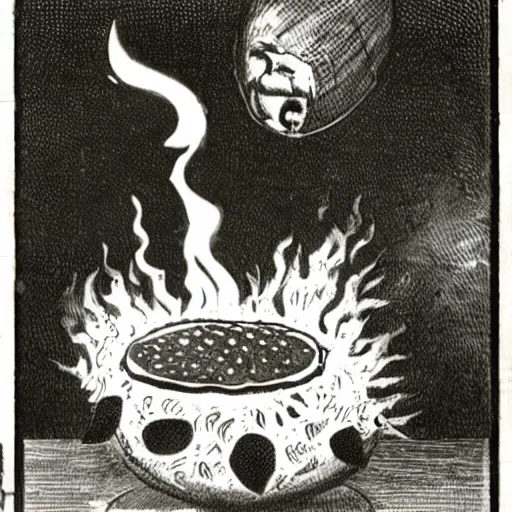 Image similar to a watermelon on fire in a bar, early 1 9 0 0 s newspaper