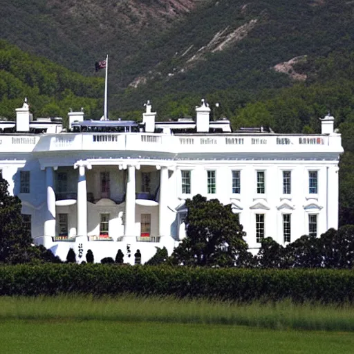 Image similar to United States White House on a mountaintop