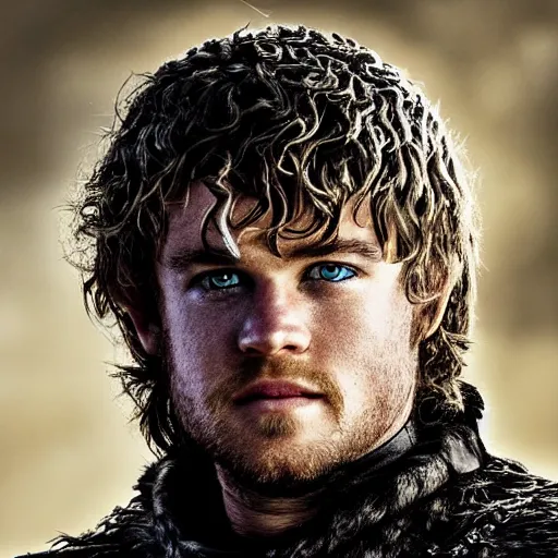 Prompt: medieval fantasy head and shoulders portrait from game of thrones of luke hemsworth as an elf swashbuckler, photo by philip - daniel ducasse and yasuhiro wakabayashi and jody rogac and roger deakins