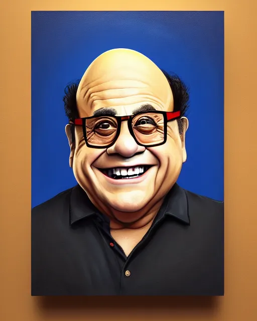 Image similar to painting portrait of danny devito as an egg, cartoon, warm lighting, danny devito has an egg body, movie poster, illustration by bartek fedyczak, erak note, tooth wu, neil richards, kan liu, siwoo kim, jisu choe, trending on art station