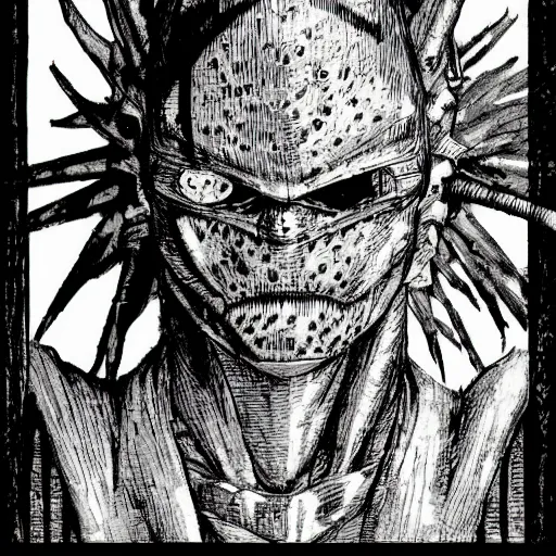 Prompt: Kaiman in Dorohedoro , portrait, detailed