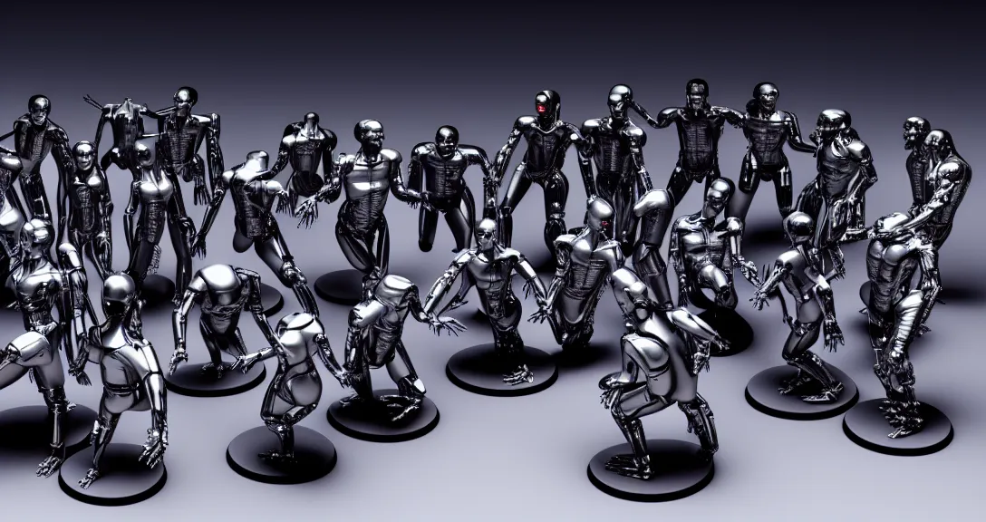 Image similar to war, 13 diverse cyborgs on one_side of a reflective !cybernetic table, posing_as_last_supper, inticrate detailed glowing implants, highly detailed, dramatic lighting, electrical details, high details, beautiful lighting