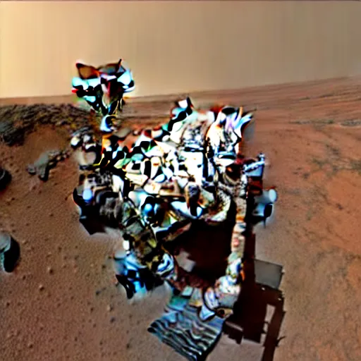 Prompt: nasa photo of curiosity rover discovering an ancient settlement on the surface of mars