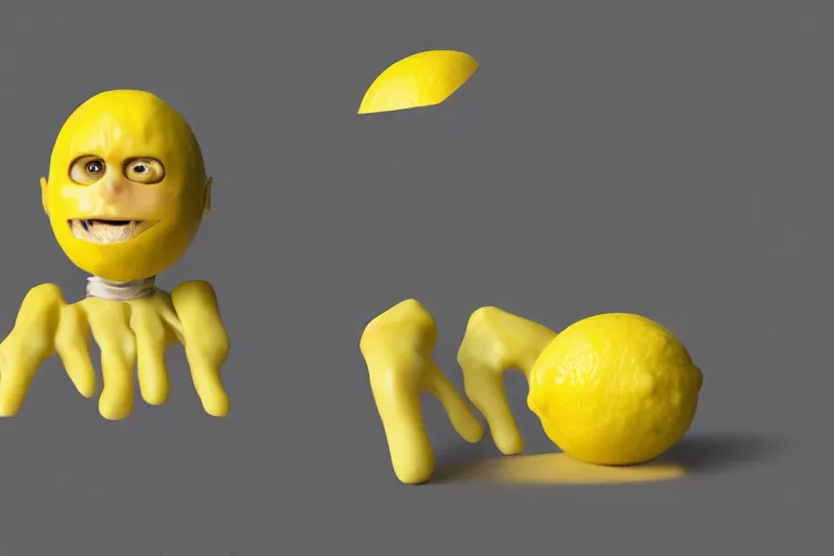 Image similar to a photo of a humanoid lemon with lemonade eyes and a lemon body in a superhero costume, photorealistic, hd, 8 k