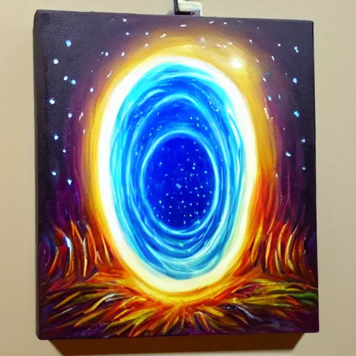 Image similar to infinity mirror portal painting