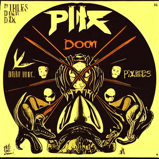 Prompt: The Pixies reimagined as a doom metal band, 1988, the Pixies